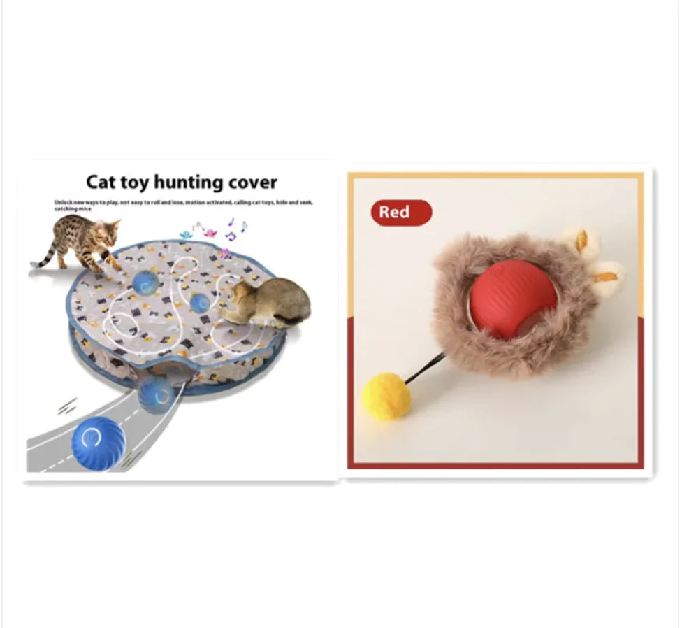 Self-Rolling Plush Cat Toy Ball – Automatic Motion Interactive Chase Toy