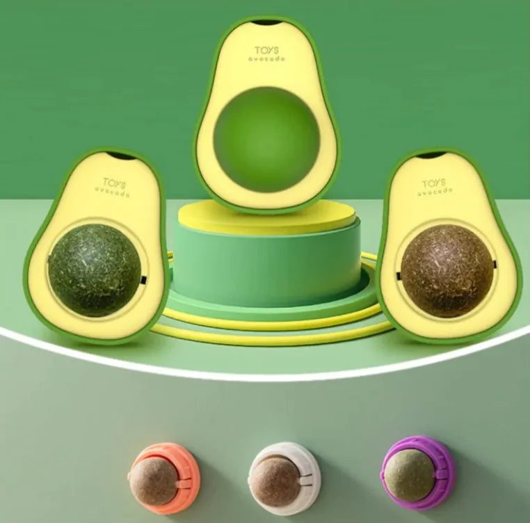 Catnip Ball Cat Toy with Wall Mount – Self-Play Licking & Enrichment Toy