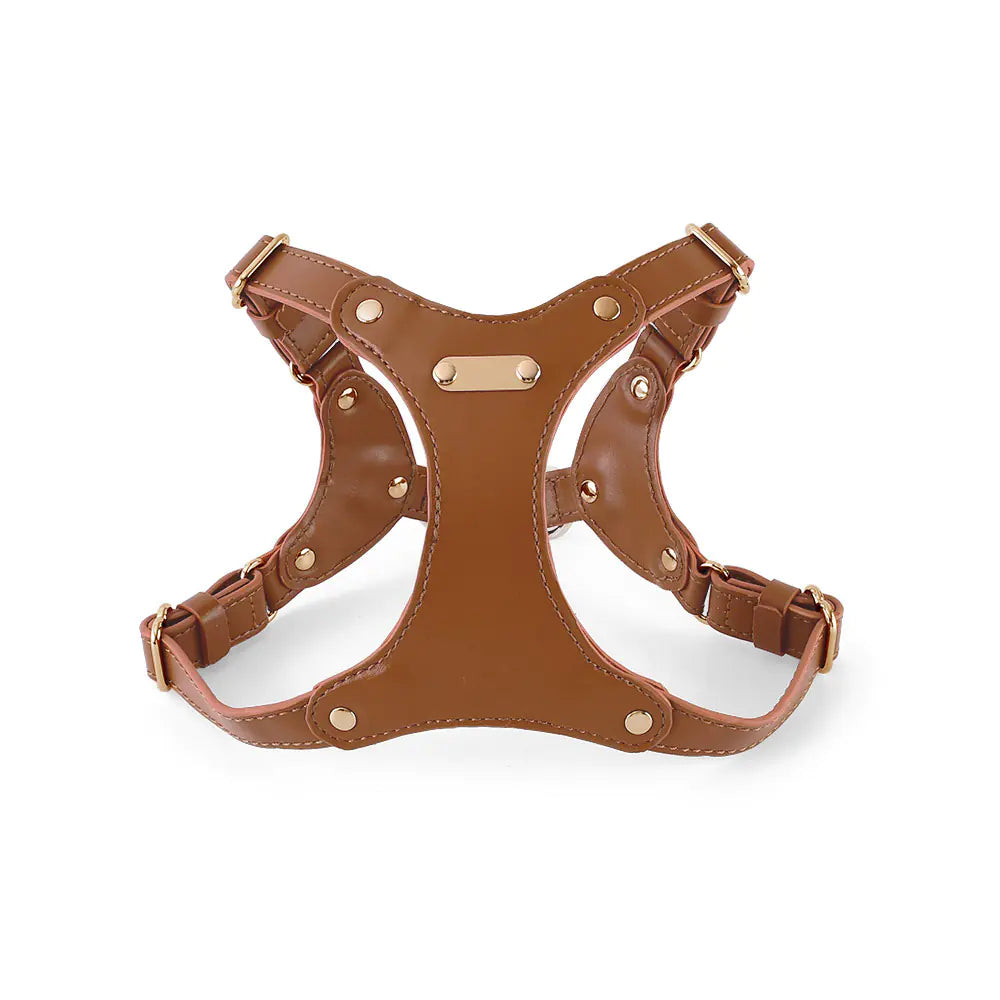 Faux Leather Dog Chest and Back Harness – Lightweight Chest Strap Harness for Small to Medium Dogs (Sizes S–L)