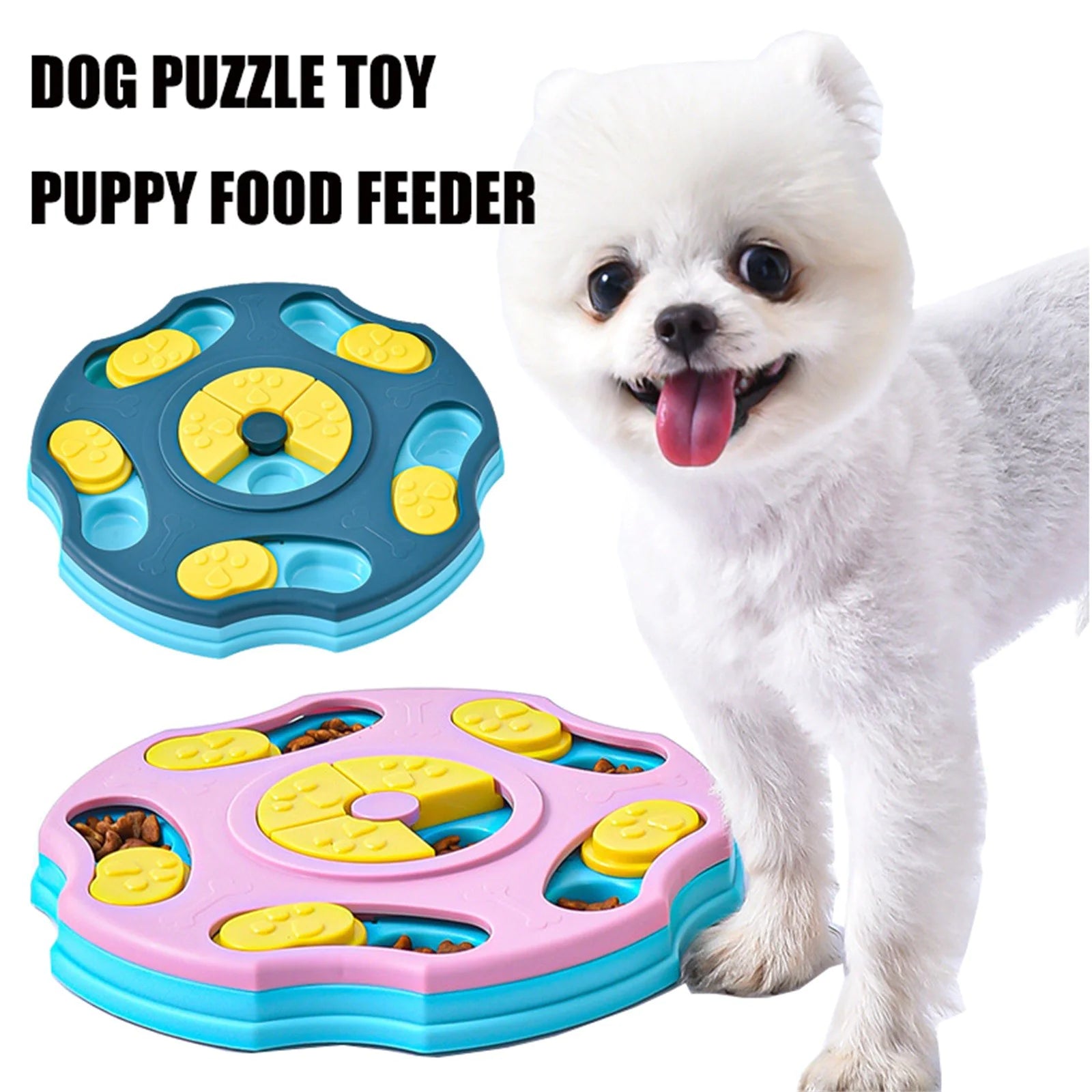 Interactive Dog Puzzle Feeder Toy – Slow Feeder & Treat Dispensing Brain Game