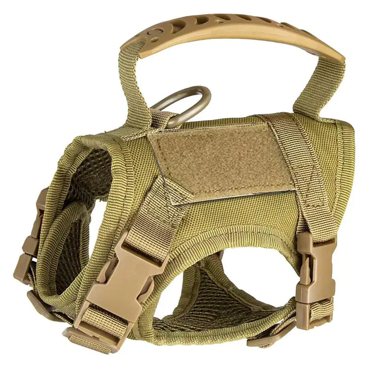 Adjustable Tactical Cat Harness with Leash – Escape-Resistant Vest Harness with Handle and Embroidered Patches (One Size)