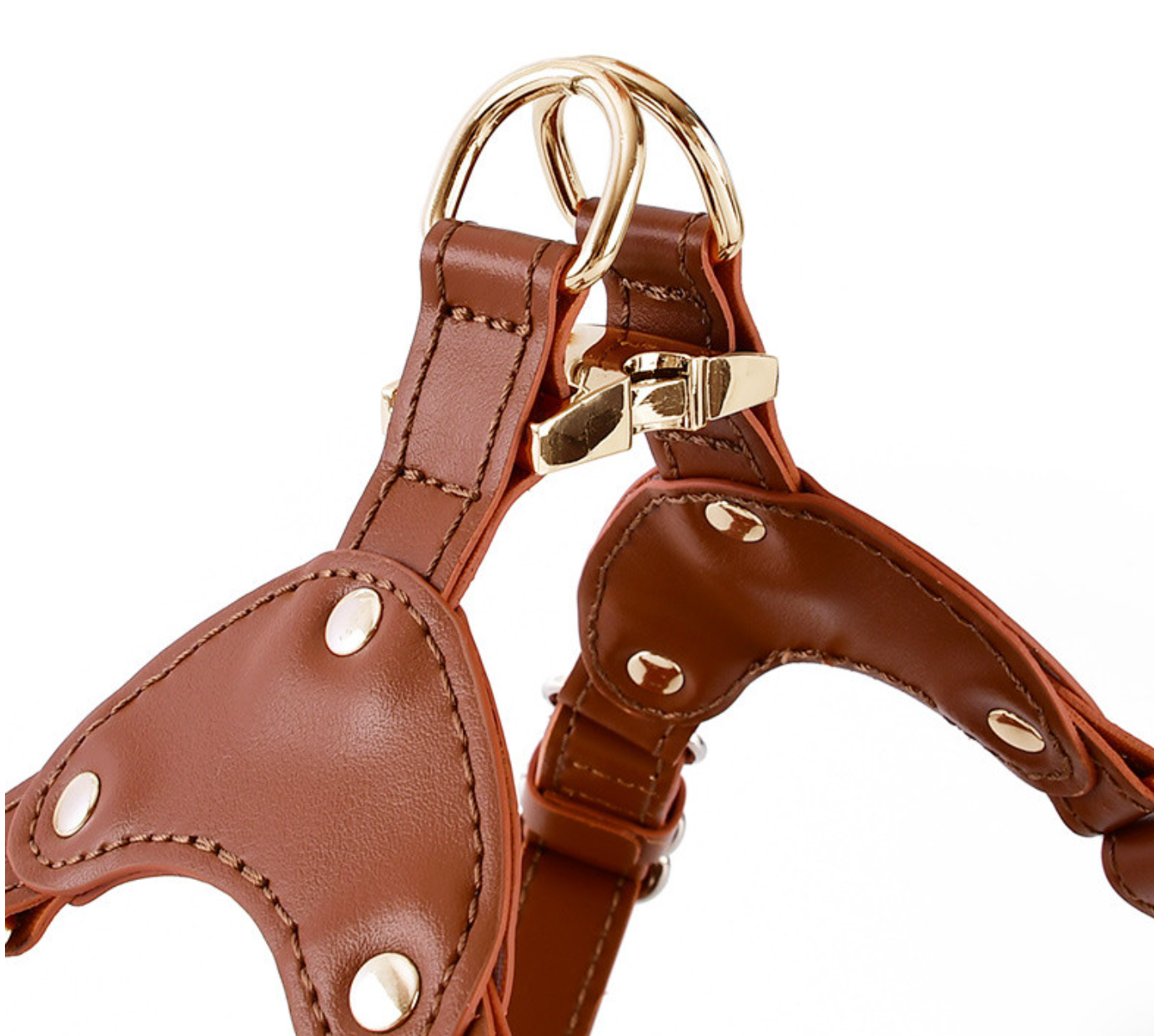 Faux Leather Dog Chest and Back Harness – Lightweight Chest Strap Harness for Small to Medium Dogs (Sizes S–L)