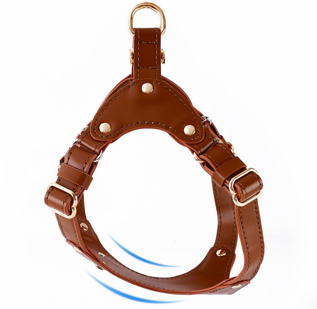Faux Leather Dog Chest and Back Harness – Lightweight Chest Strap Harness for Small to Medium Dogs (Sizes S–L)