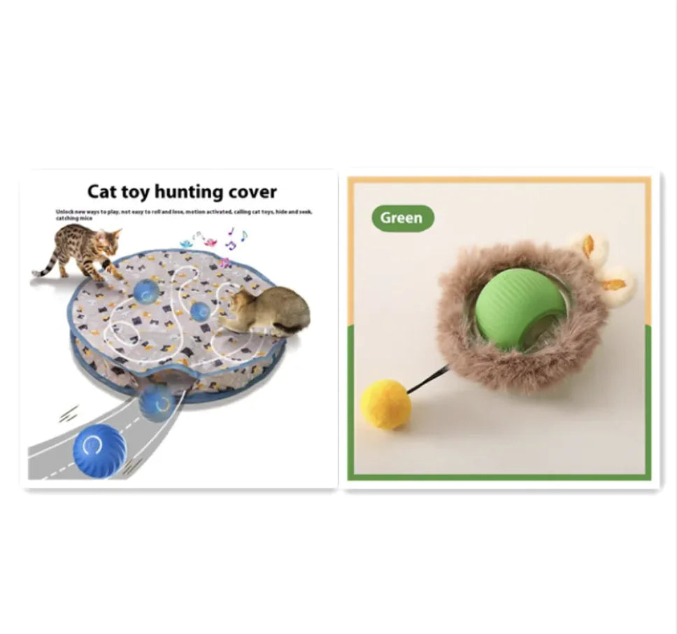 Self-Rolling Plush Cat Toy Ball – Automatic Motion Interactive Chase Toy