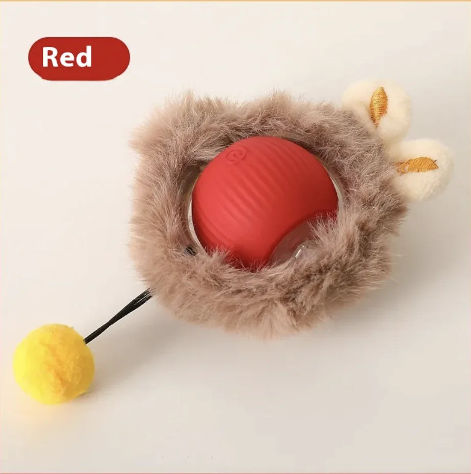 Self-Rolling Plush Cat Toy Ball – Automatic Motion Interactive Chase Toy