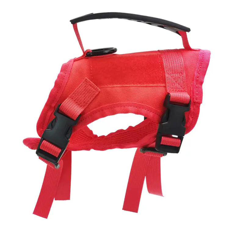 Adjustable Tactical Cat Harness with Leash – Escape-Resistant Vest Harness with Handle and Embroidered Patches (One Size)