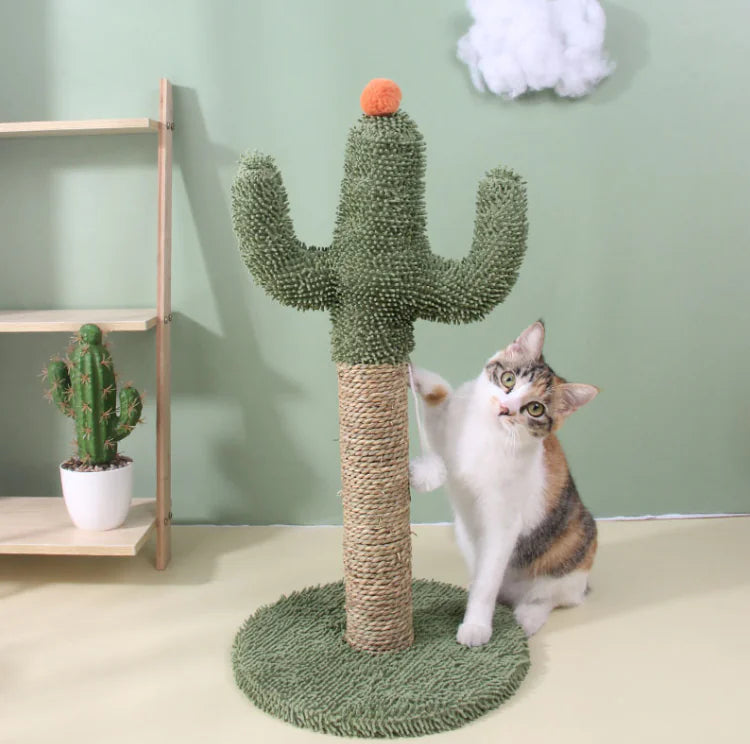 Sisal Cactus Cat Climbing & Scratching Post – Indoor Cat Exercise Tower