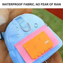 Dog Backpack Harness with Built-In Poop Bag Dispenser – Adjustable Reflective Harness for Walks, Hiking & Travel