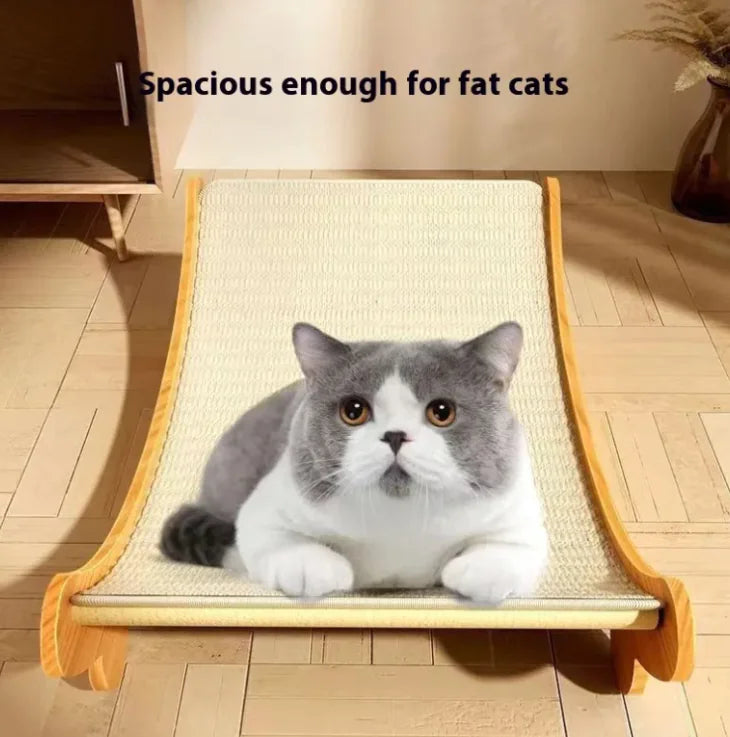 Sisal Blanket Cat Scratch Board – Curved Wooden Scratcher for Healthy Claws