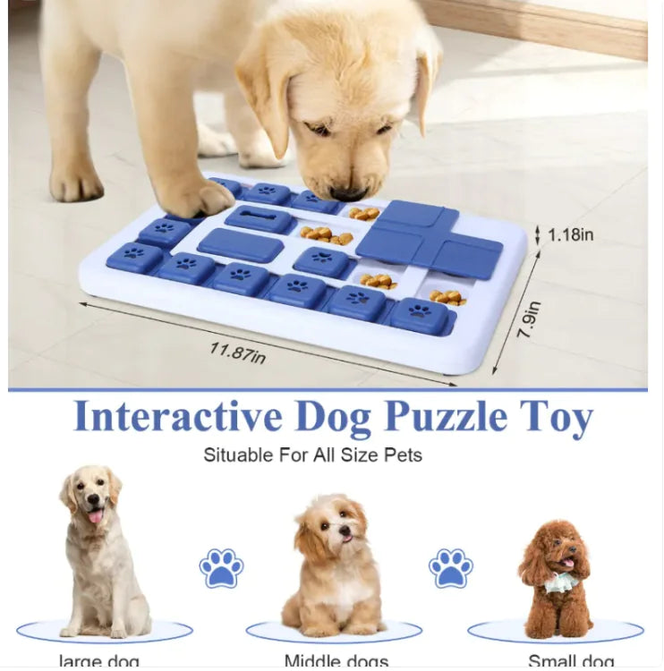 Interactive Puzzle Dog Toy with Slow Feeding & Sound Feature – Treat Dispensing Enrichment Toy