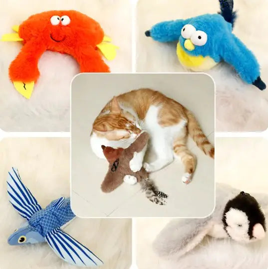 Interactive Plush Cat Toy with Motion & Sound – Rechargeable Jumping Toy