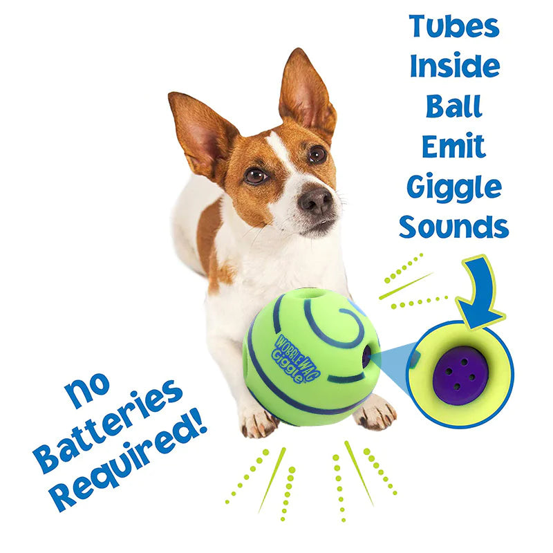Dog Dental Chew Ball with Giggle Sound – Molar Cleaning & Interactive Chew Toy
