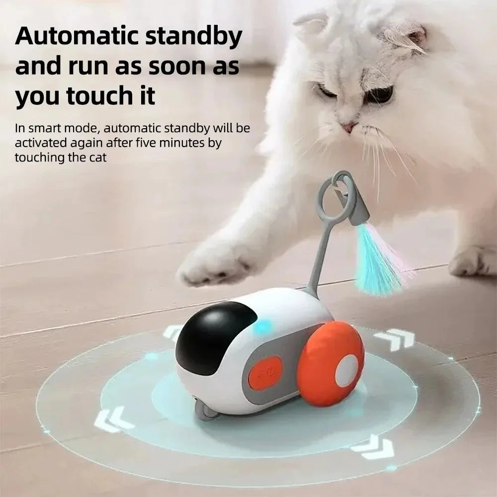 Smart Interactive Cat Toy with Automatic & Remote Control Modes – Rechargeable Chase Toy