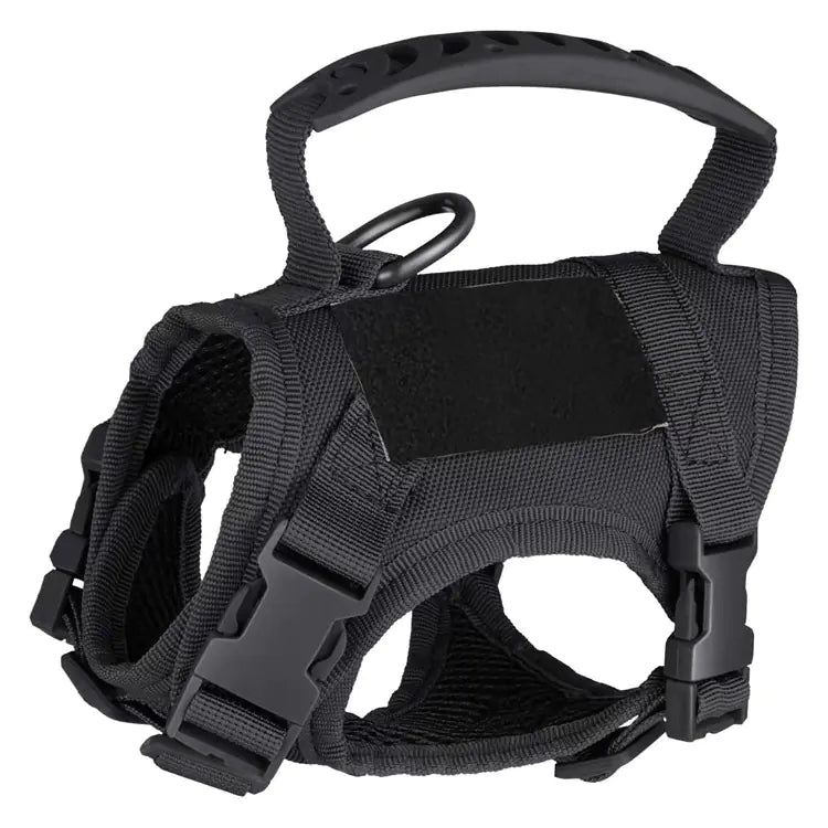 Adjustable Tactical Cat Harness with Leash – Escape-Resistant Vest Harness with Handle and Embroidered Patches (One Size)
